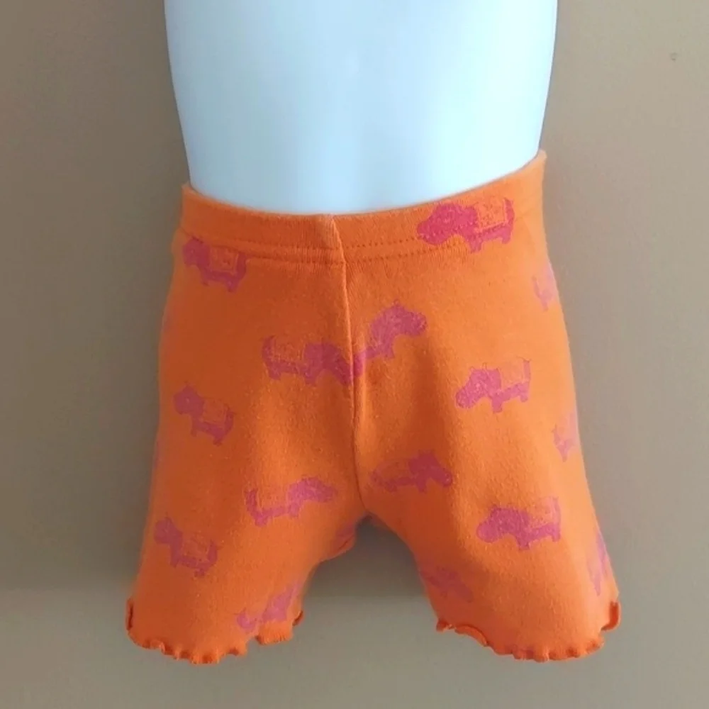 Gymboree 3 pc pack shorts - pink polka dot orange hippo stripes - size 2T